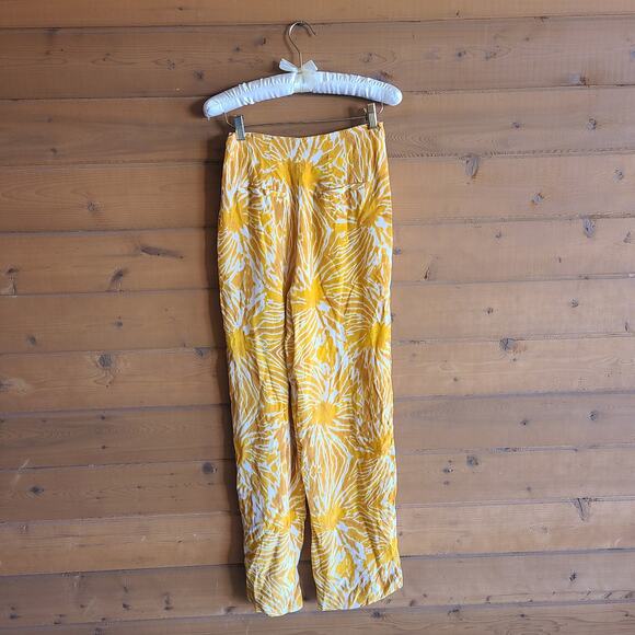 Scotch & Soda Printed Tie Dye Wide Leg Pants High Rise Silhouette XS Yellow Boho - Picture 3 of 7